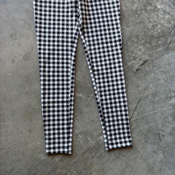 Zara Legging High-Rise Womens S White Black Gingham Plaid Checkered Skinny Pants - Picture 3 of 14